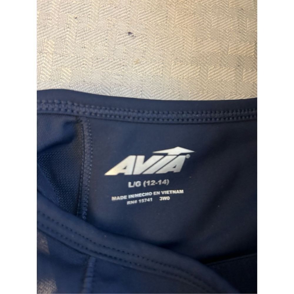 Avia Sports Bra Large 12-14 Navy Blue Racerback Keyhole High Impact Womens - Picture 4 of 5